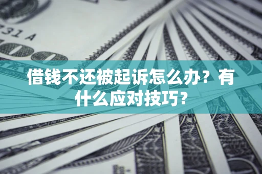 武汉借钱不还被起诉怎么办？有什么应对技巧？